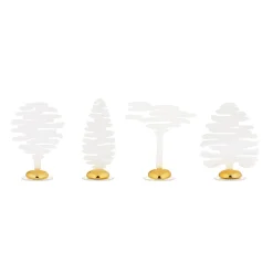 Marque-Place Barkplace Tree Metal Blanc / Set De 4 Sapins En Acier - H 4 Cm - Alessi