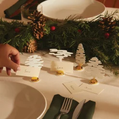 Marque-Place Barkplace Tree Metal Blanc / Set De 4 Sapins En Acier - H 4 Cm - Alessi