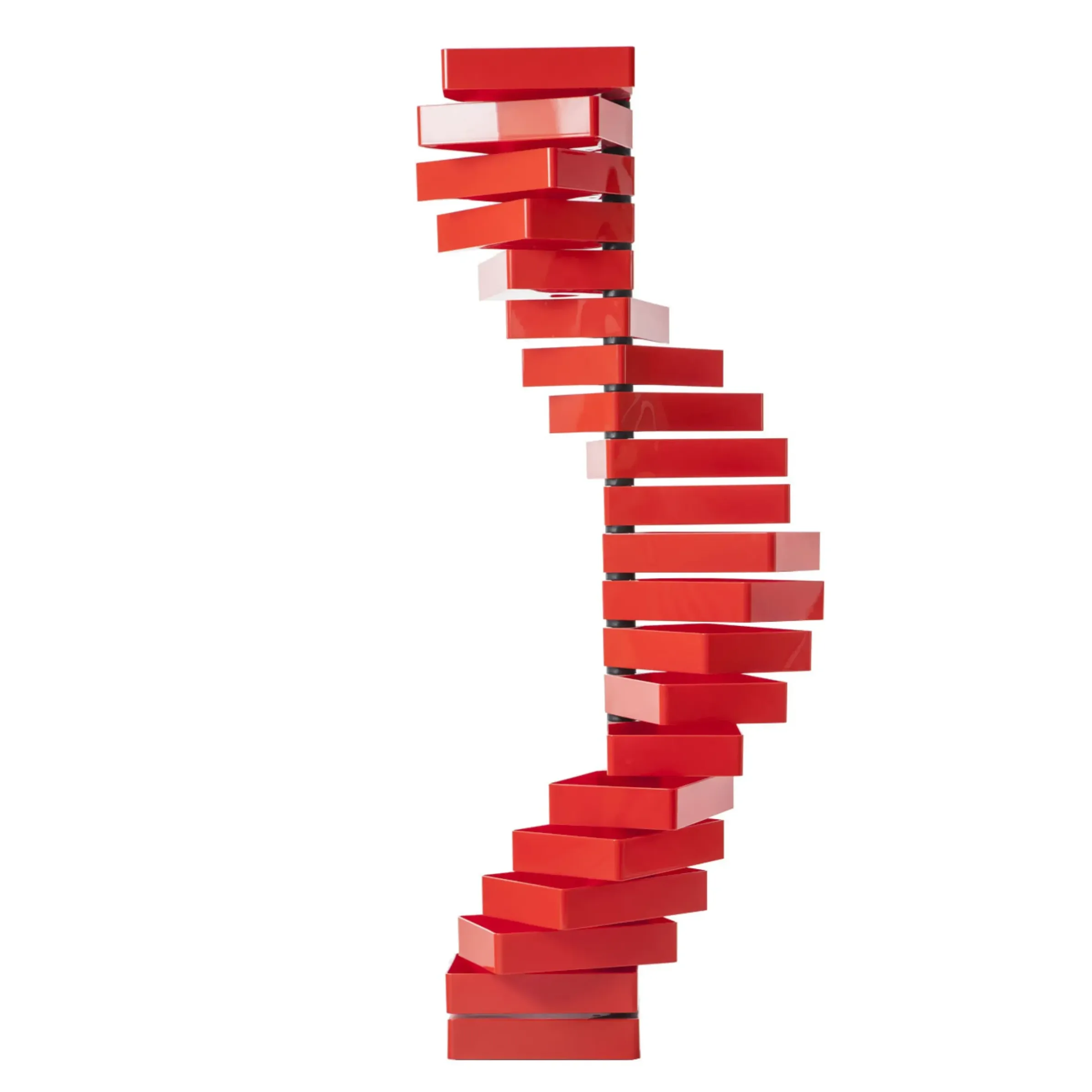 Meuble De Rangement Revolving Cabinet Plastique Rouge / Caissons Pivotants - Shiro Kuramata, 1970 - H 185 Cm - Cappellini