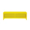 Meuble Tv B2 Bas Perfore Metal Jaune / L 120 X H 51 Cm - Poignees Chene - Tolix