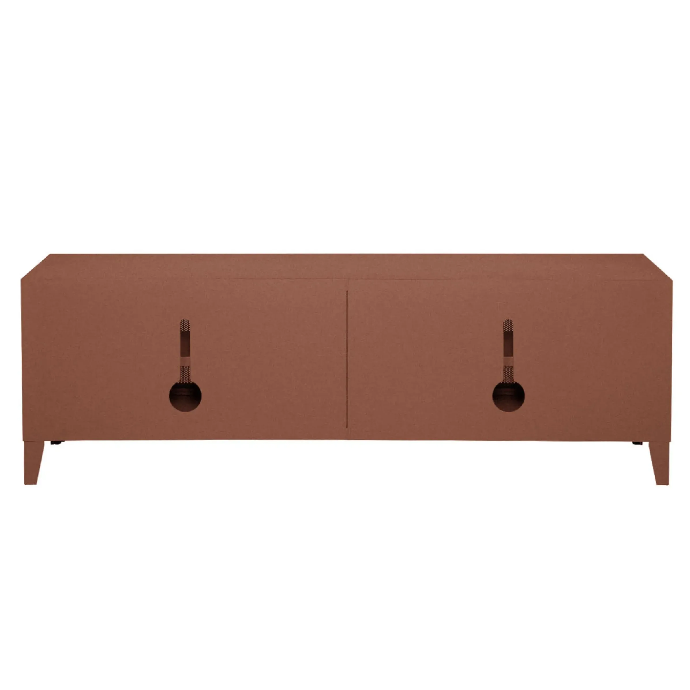 Meuble Tv B2 Bas Perfore Metal Marron / L 160 X H 51 Cm - Poignees Chene - Tolix