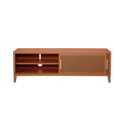 Meuble Tv B2 Bas Perfore Metal Orange Marron Beige / L 120 X H 51 Cm - Poignees Chene - Tolix