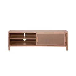 Meuble Tv B2 Bas Perfore Metal Rose / L 120 X H 51 Cm - Poignees Chene - Tolix