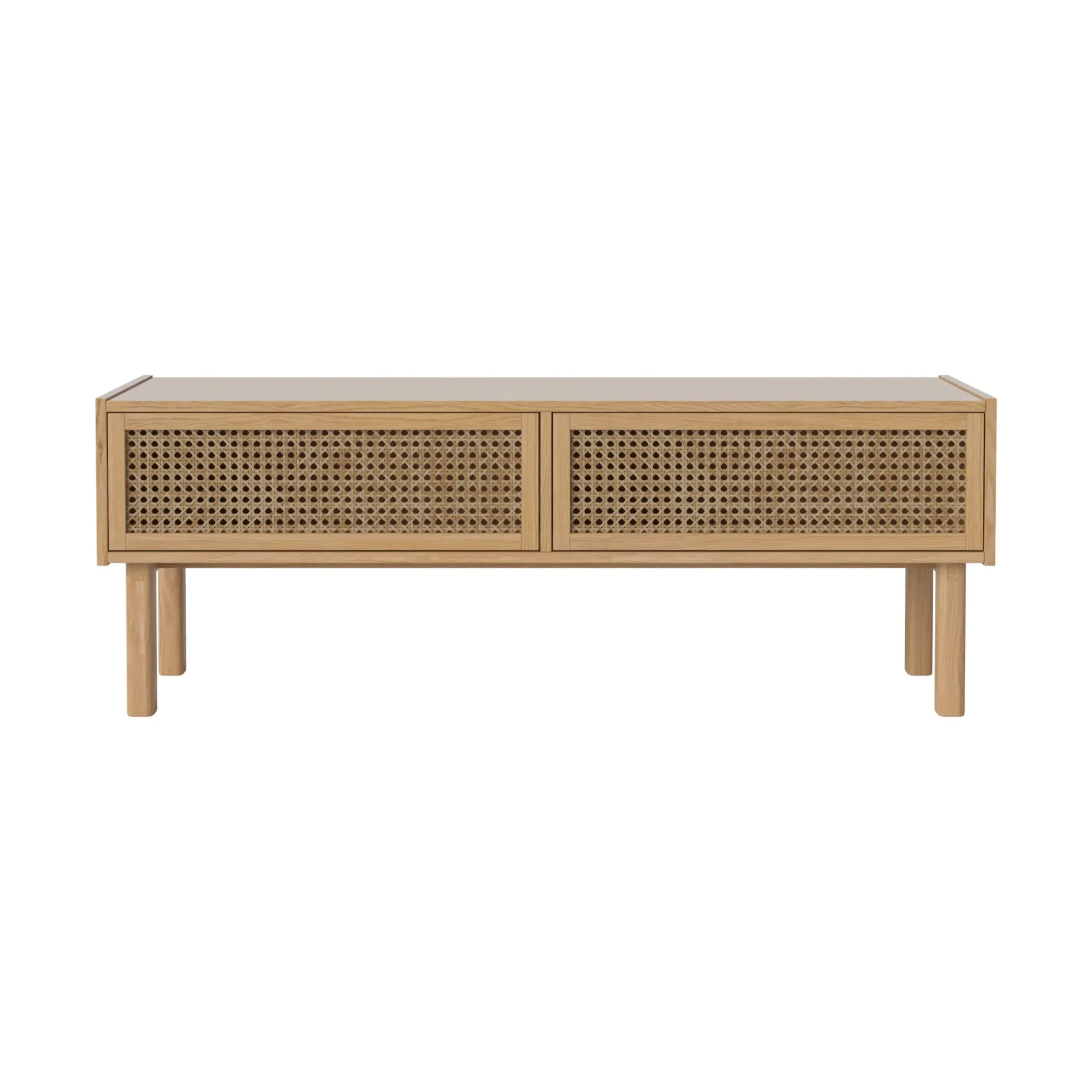 Meuble Tv Cana Fibre Vegetale Bois Naturel / L 128 X H 46 Cm - Chene & Cannage Rotin - Bolia
