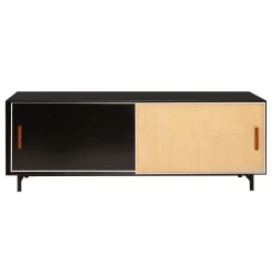 Meuble Tv Essence Bois Noir / L 140 X H 42 Cm - Rotin - Maison Sarah Lavoine
