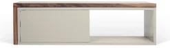 Meuble Tv Extensible Slide Gris Bois Naturel / Pivotant - L 110 A 203 Cm - Pop Up Home