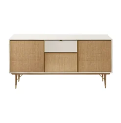 Meuble Tv  Fibre Vegetale Bois Blanc / L 160 X H 80 Cm - Fibre Naturelle & Laque - Red Edition