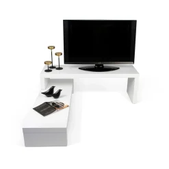 Meuble Tv Philae Boispivotant & Extensible / L De 125 A 235 Cm - Pop Up Home