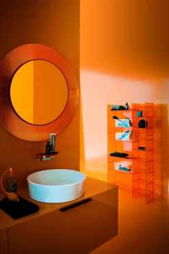 Miroir Mural All Saints Plastique Orange / O 78 Cm - Kartell
