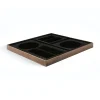 Organiseur De Bureau Charcoal Verre Gris Bois Naturel / Set 4 Plateaux Noyer & Verre - Ethnicraft