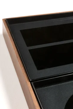 Organiseur De Bureau Charcoal Verre Gris Bois Naturel / Set 4 Plateaux Noyer & Verre - Ethnicraft