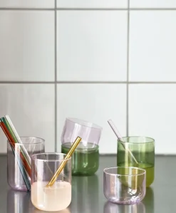 Paille En Verre Sip Cocktail Verre/ Set De 6 - L 14 Cm - Hay