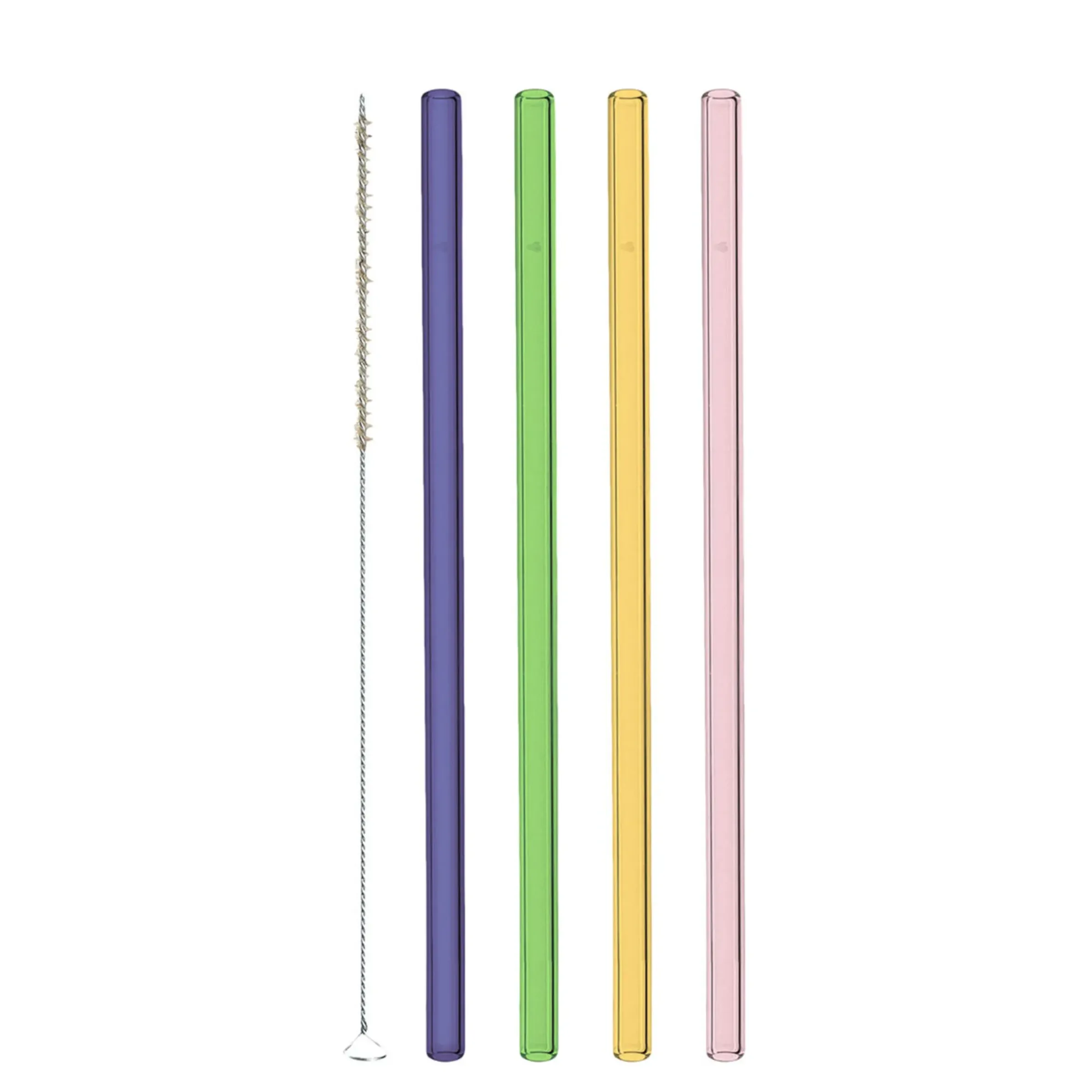 Paille En Verre Verrereutilisable / Set De 4 + Goupillon De Nettoyage - Leonardo