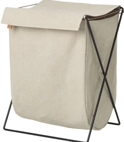 Panier A Linge Herman Tissu Blanc Beige / Pliable - Metal & Tissu - Ferm Living