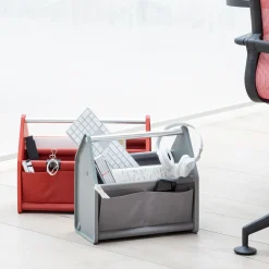 Panier Locker Box Small Tissu Gris / Organiseur De Bureau - Tissu / L 36,5 Cm - Vitra