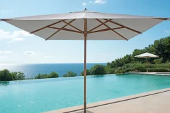 Parasol Classic Tissu Bois Blanc / 300 X 300 Cm - Bois - Ethimo
