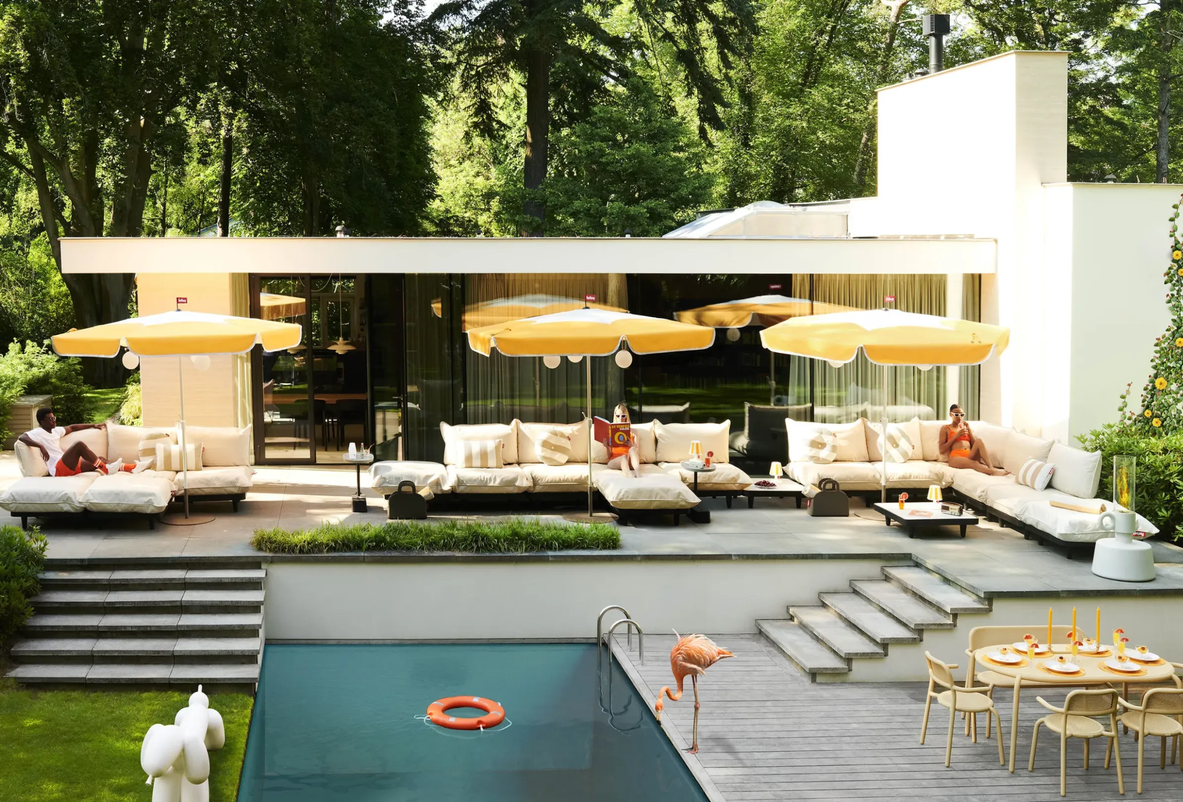Parasol Sunshady Tissu Gris / O 300 Cm - Inclinable - Fatboy