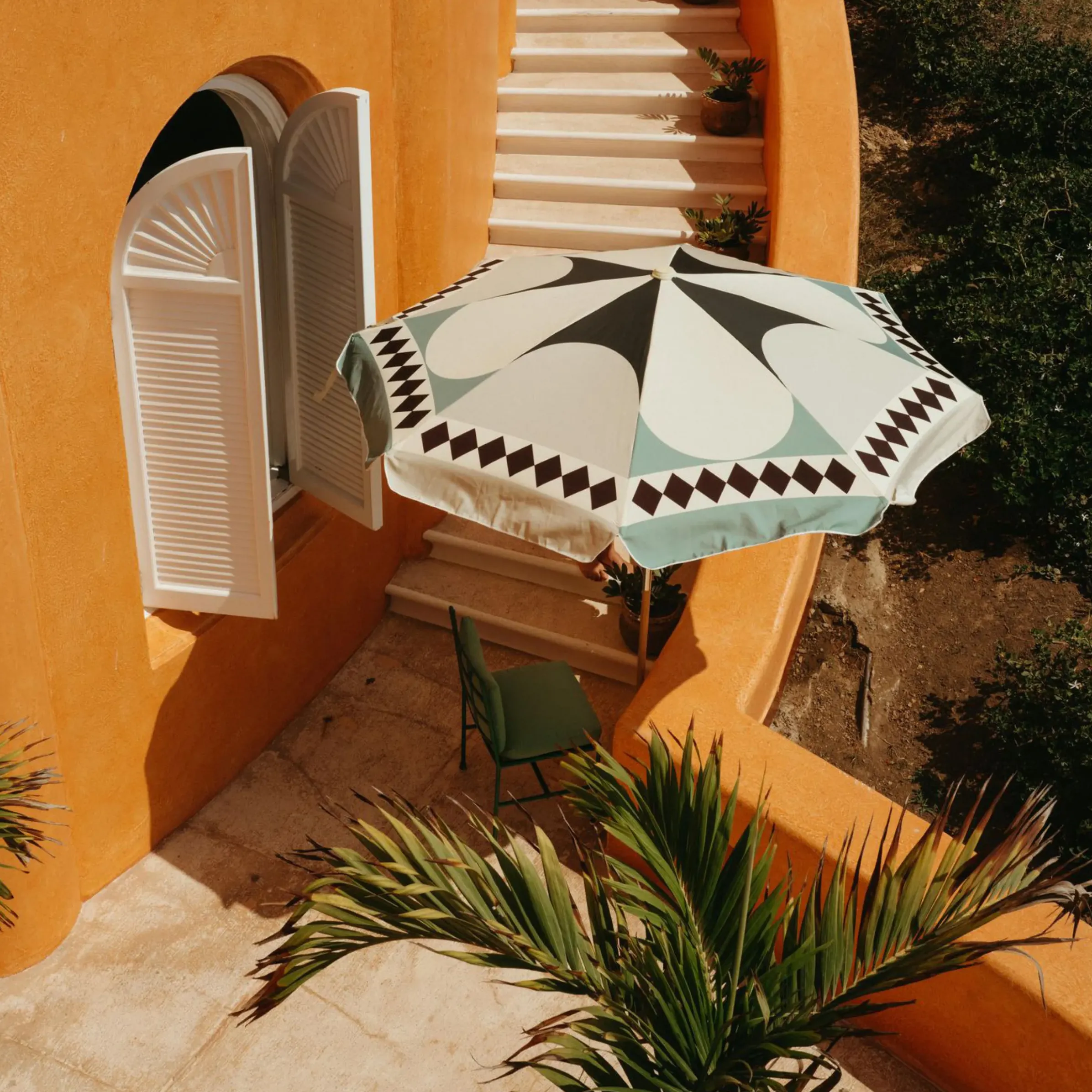 Parasol The Amalfi Tissu Bois Multicolore Vert / O 230 Cm - Business & Pleasure