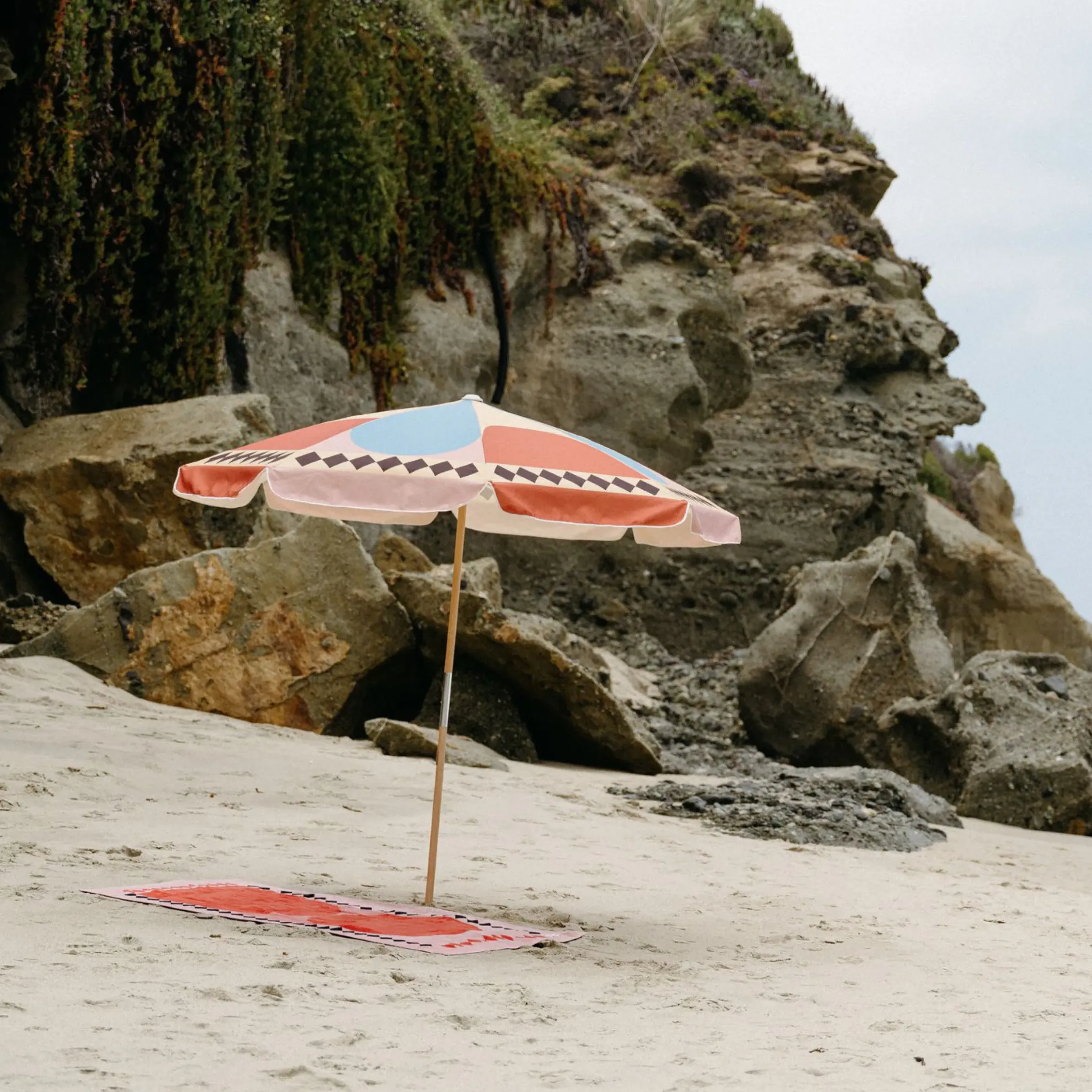 Parasol The Amalfi Tissu Bois Rose Multicolore / O 230 Cm - Business & Pleasure