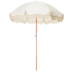 Parasol The Premium Beach Tissu Bois Blanc / O 180 Cm - Inclinable - Business & Pleasure