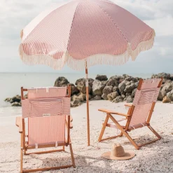 Parasol The Premium Beach Tissu Bois Rose / O 180 Cm - Inclinable - Business & Pleasure
