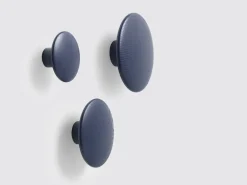 Patere The Dots Wood Bois Bleu / Small - O 9 Cm - Muuto