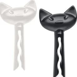 Pince A Sachet Miaou Plastique Blanc Noir / Set De 2 - Koziol