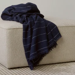 Plaid Battus Tissu Bleu / 130 X 185 Cm - Menu