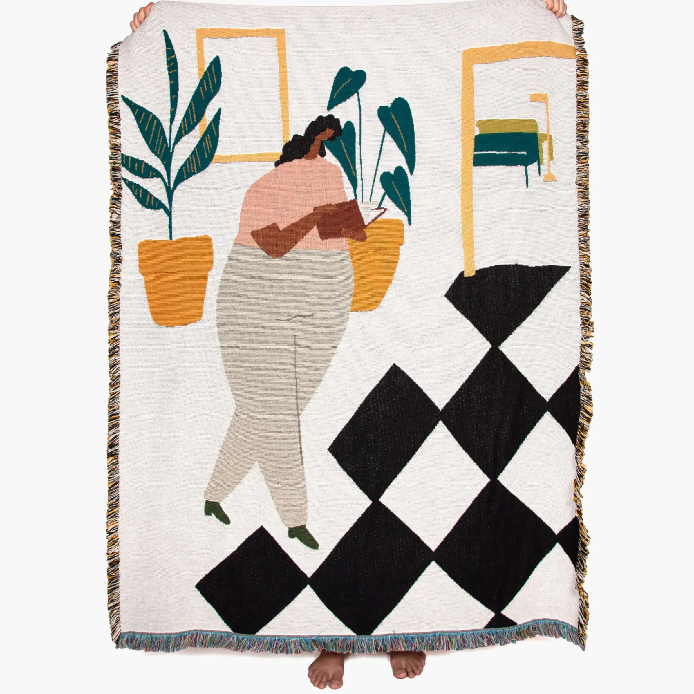 Plaid Dresden Tissu / By - 137 X 178 Cm - Slowdown Studio