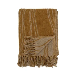 Plaid Ginna Tissu Jaune / 160 X 130 Cm - Coton Recycle - Bloomingville
