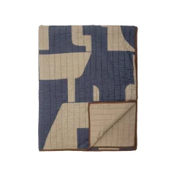 Plaid Roosi Tissu Bleu / 150 X 130 Cm - Coton Matelasse - Bloomingville