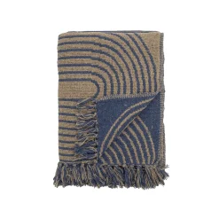 Plaid Tiffanie Tissu Bleu / 160 X 130 Cm - Coton Recycle - Bloomingville