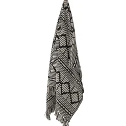 Plaid  Tissu Blanc Noir / 160 X 130 Cm - Coton Recycle - Bloomingville