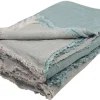 Plaid Vice Versa Tissu Bleu Vert / 140 X 250 Cm - Lin - Maison De Vacances