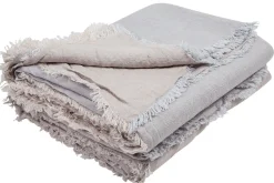 Plaid Vice Versa Tissu Gris / 140 X 250 Cm - Lin - Maison De Vacances