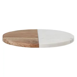 Planche À Découper Gya Pierre Blanc Bois Naturel / O 25,5 Cm - Bois & Marbre - Bloomingville