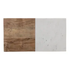 Planche À Découper Gya Pierre Blanc Bois Naturel / 38 X 20,5 Cm - Bois & Marbre - Bloomingville