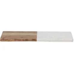 Planche À Découper Gya Pierre Blanc Bois Naturel / 38 X 20,5 Cm - Bois & Marbre - Bloomingville