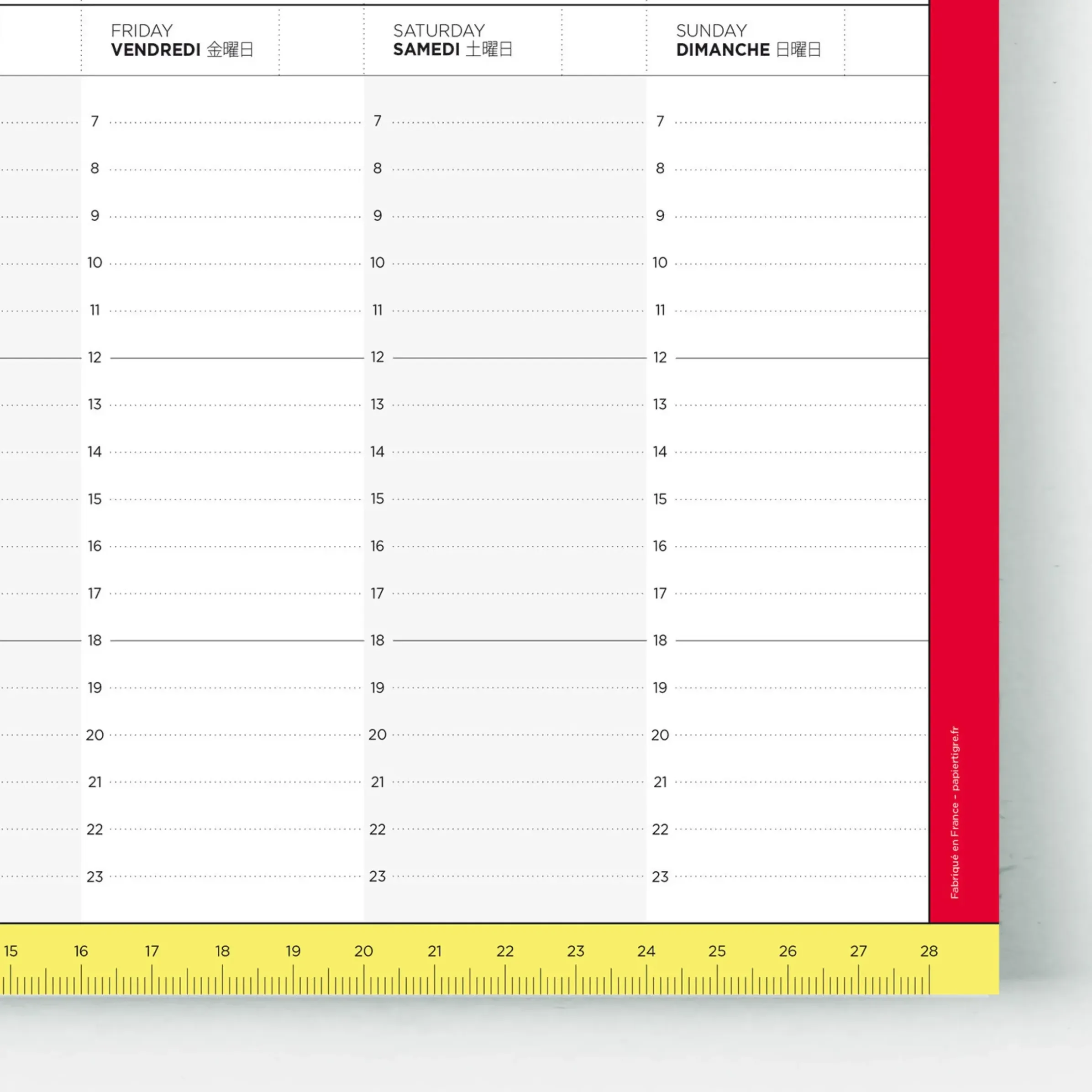 Planificateur Hebdomadaire Assitant Week Papier / 52 Feuilles Pour 1 An D'Orga - 30 X 21 Cm - Papier Tigre