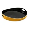Plateau Basile Large Bois Jaune Noir / Bois - O 50 Cm - Maison Sarah Lavoine