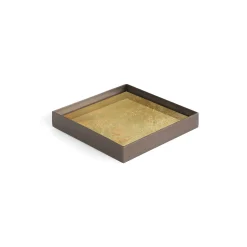 Plateau Gold Leaf Verre Or / Vide-Poche - 16 X 16 Cm - Metal & Verre - Ethnicraft