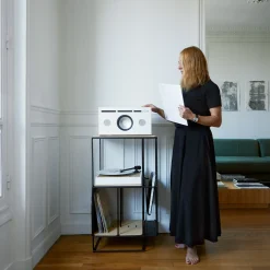 Platine Vinyle Square Bois Naturel / Enceinte Haute Fidelite - La Boite Concept