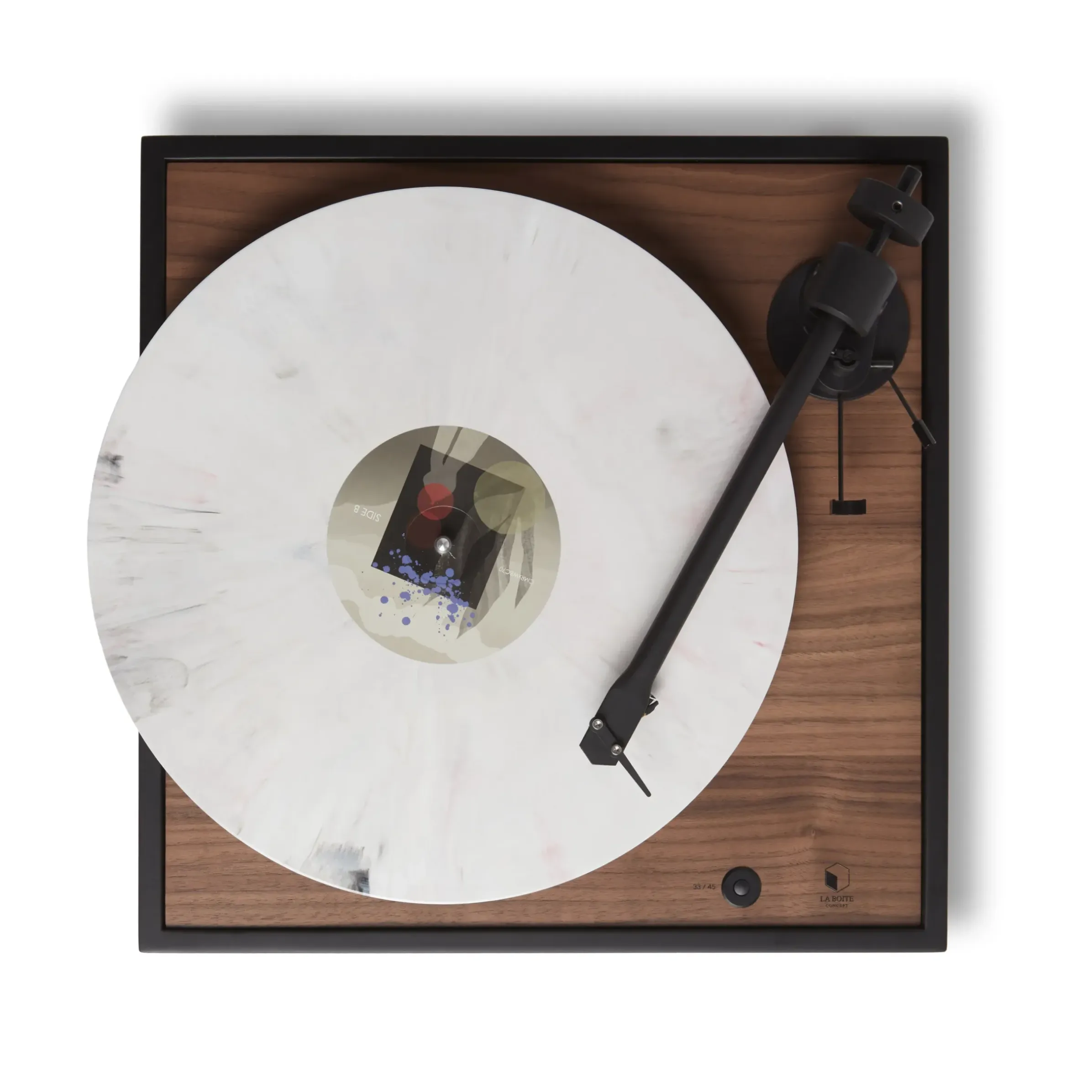 Platine Vinyle Square Bois Naturel / Enceinte Haute Fidelite - La Boite Concept