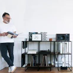 Platine Vinyle Square Bois Naturel / Enceinte Haute Fidelite - La Boite Concept