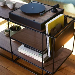 Platine Vinyle Square Bois Naturel / Enceinte Haute Fidelite - La Boite Concept