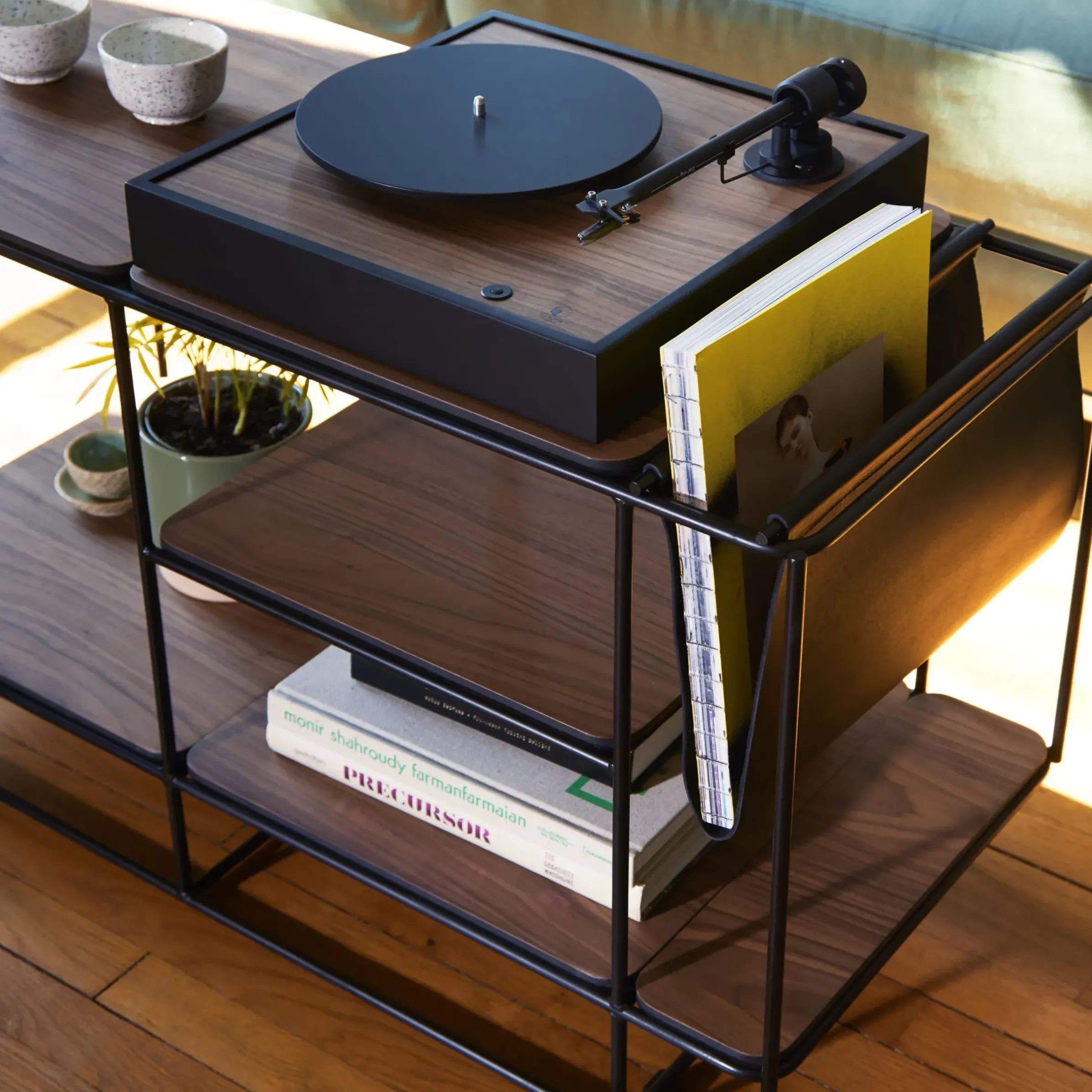 Platine Vinyle Square Bois Naturel / Enceinte Haute Fidelite - La Boite Concept