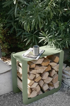Porte-Buches Nevado Metal Noir / Tabouret - L 60 X H 60 Cm - Fermob