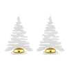 Porte-Nom Barkplace Tree Metal Blanc / Set De 2 Sapins En Acier - H 8 Cm - Alessi