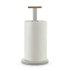 Porte-Rouleau Essuie-Tout Mattina Metal Gris / Acier & Bambou - Alessi