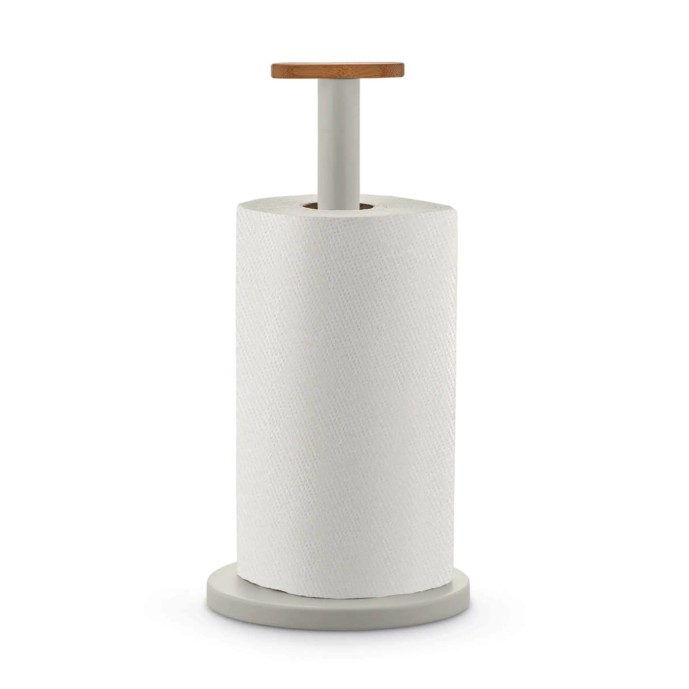 Porte-Rouleau Essuie-Tout Mattina Metal Gris / Acier & Bambou - Alessi